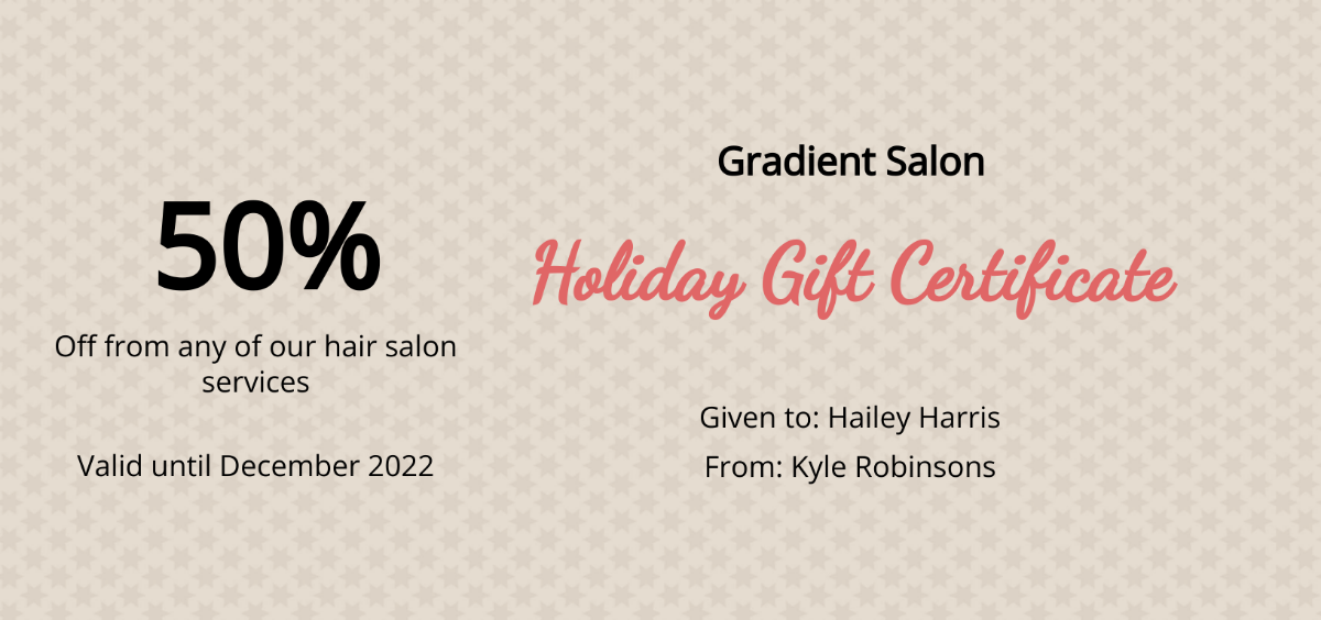 Vintage Holiday Gift Certificate Template