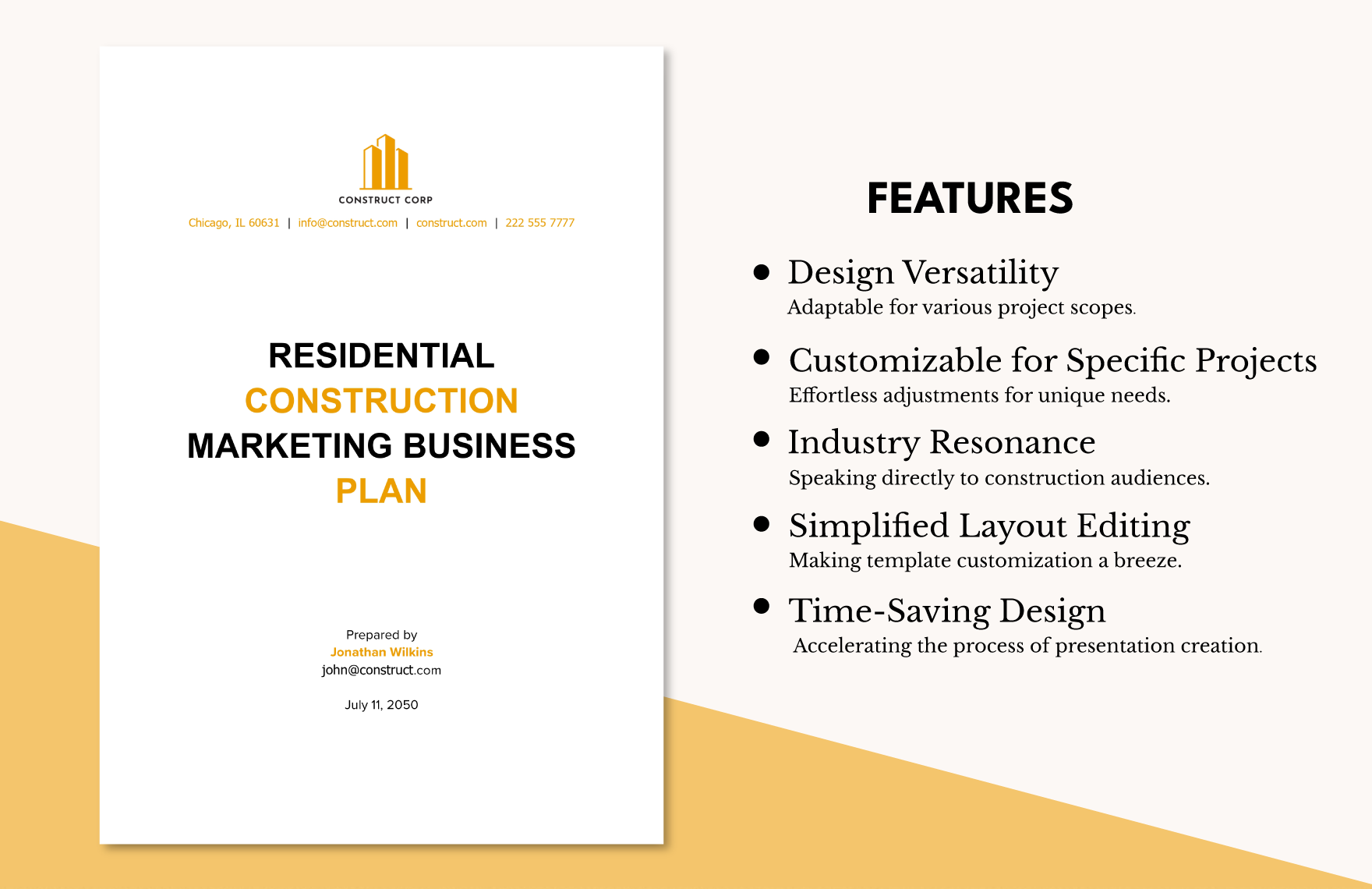 Residential Construction Marketing Business Plan Template