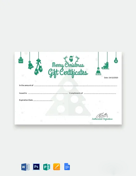 Christmas Fun Gift Certificate Template - Google Docs, Word, Apple Pages, PSD, Publisher
