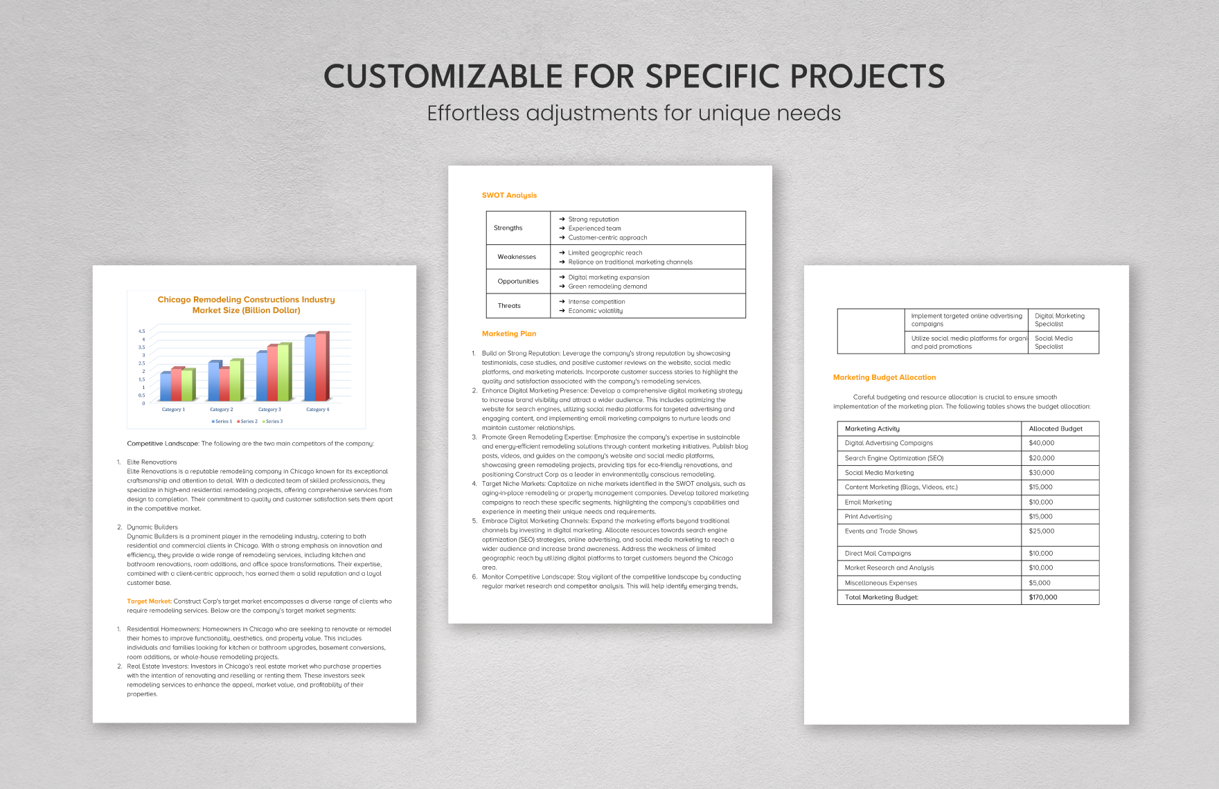 Remodeling Construction Marketing Business Plan Template
