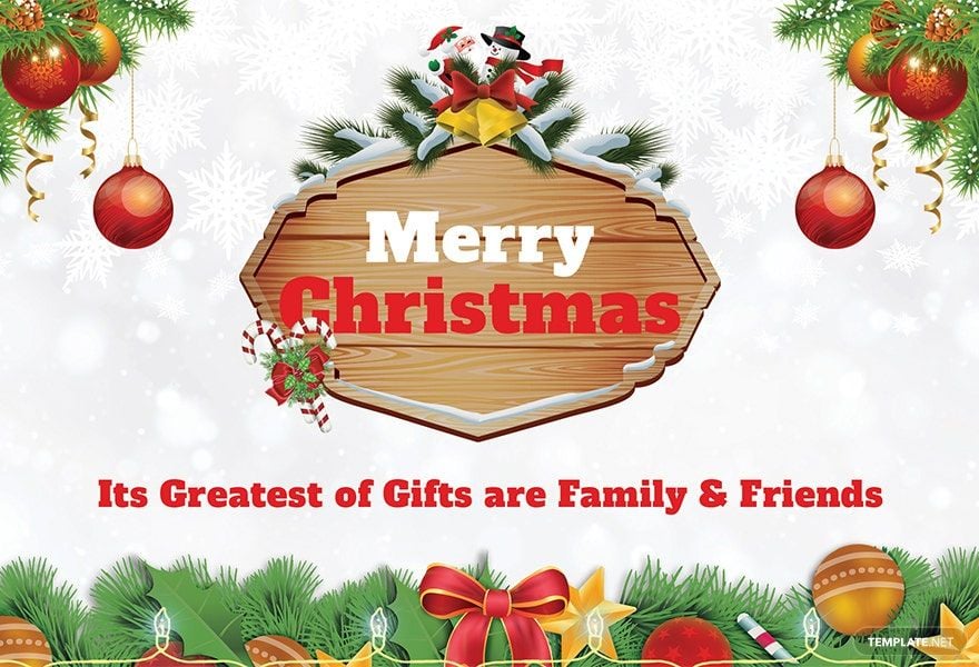 Free Merry Christmas Greeting Card Template