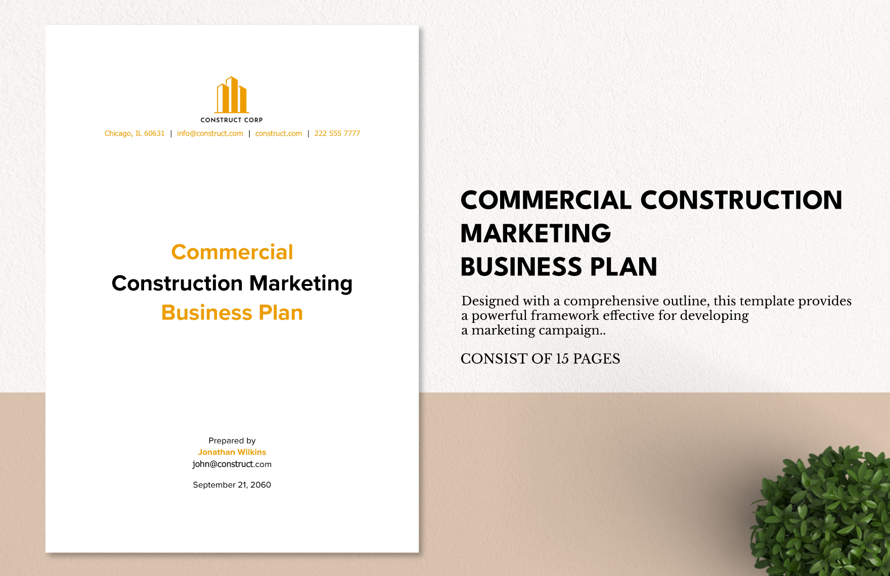 Commercial Construction Marketing Business Plan Template