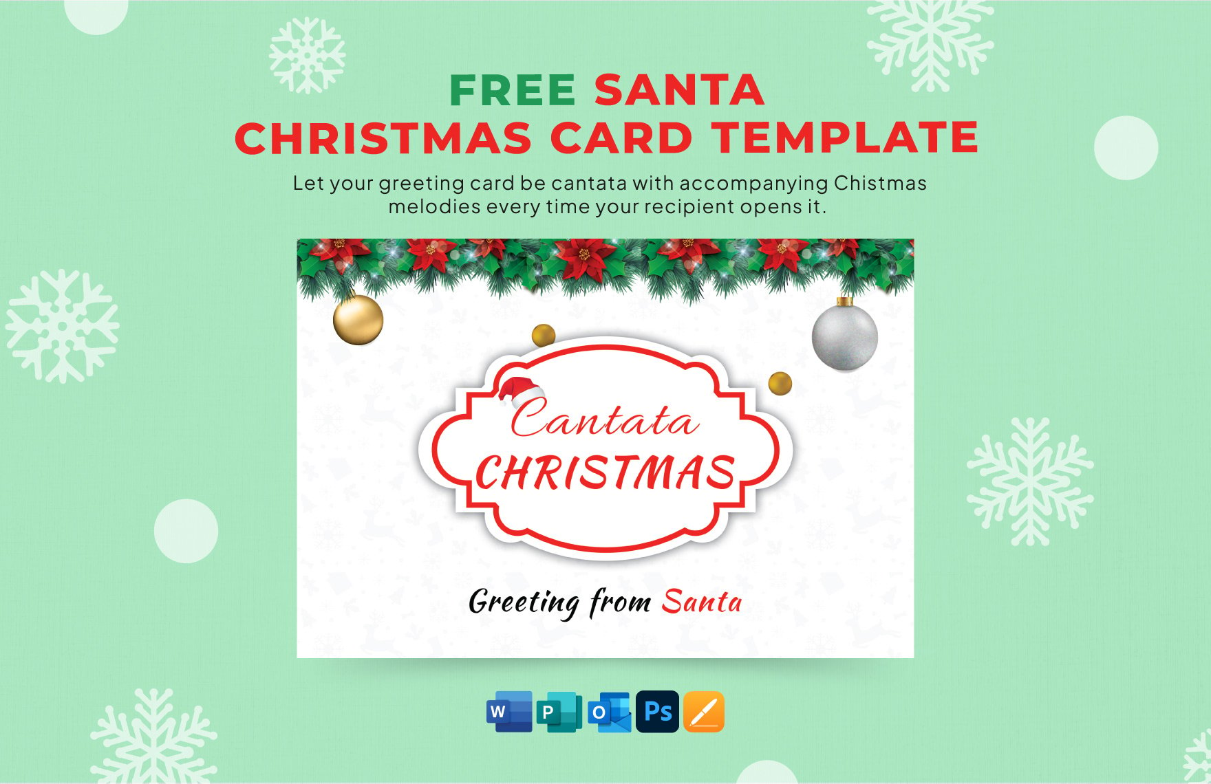 Santa Christmas Greeting Card Template