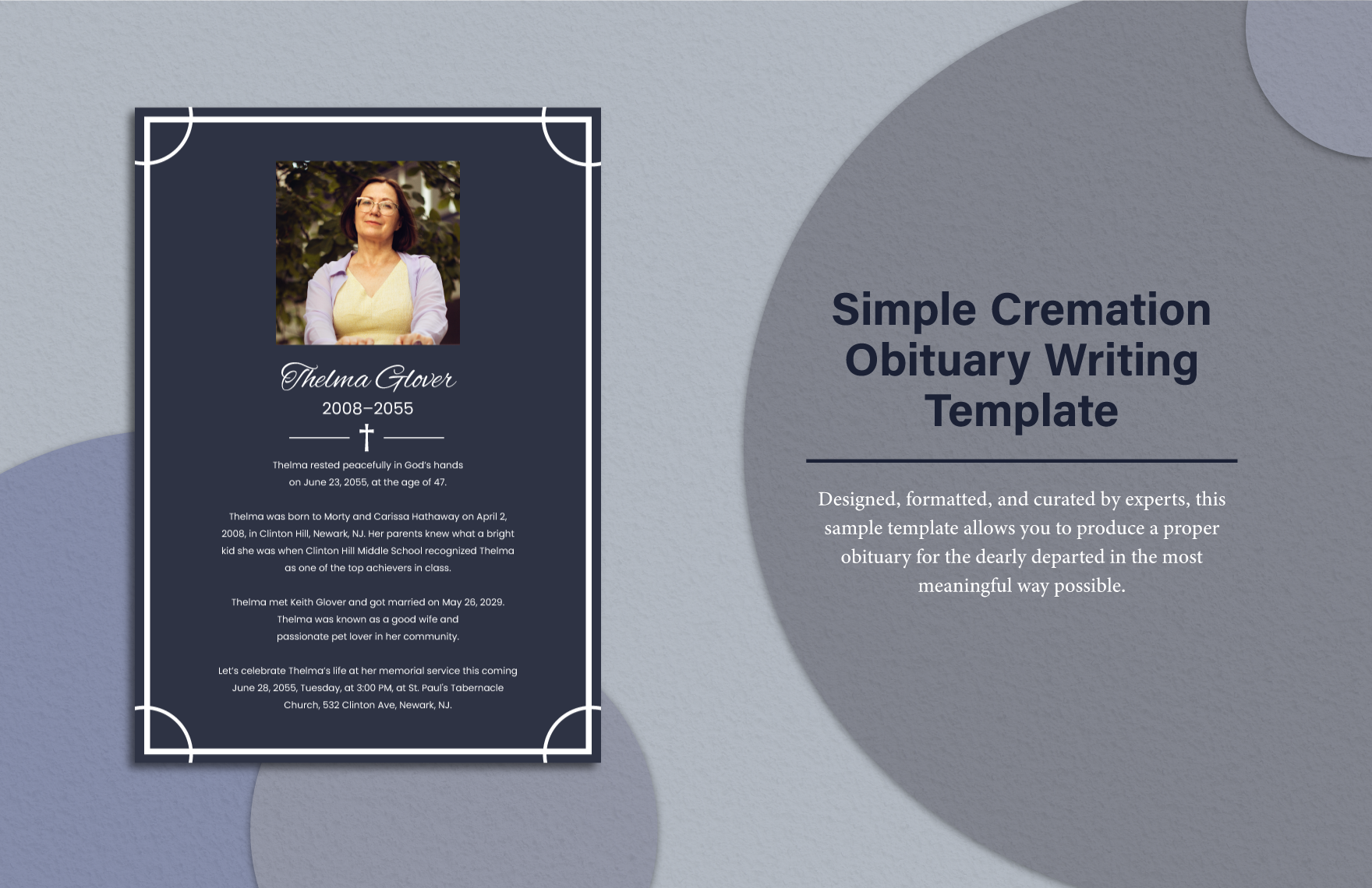 Simple Obituary Memorial Service Notice Template in Word, PSD ...