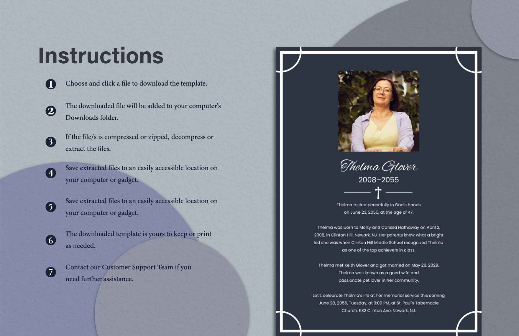 Simple Cremation Obituary Writing Template