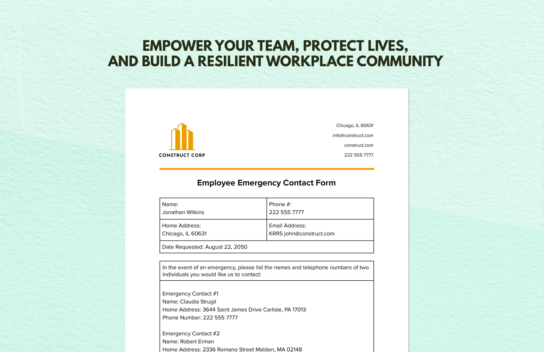 Employee Emergency Contact Form 