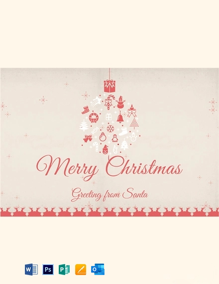 Free Minimal Christmas Greeting Card Template to Edit Online
