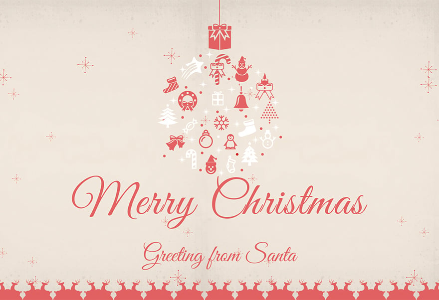 Minimal Christmas Greeting Card Template download