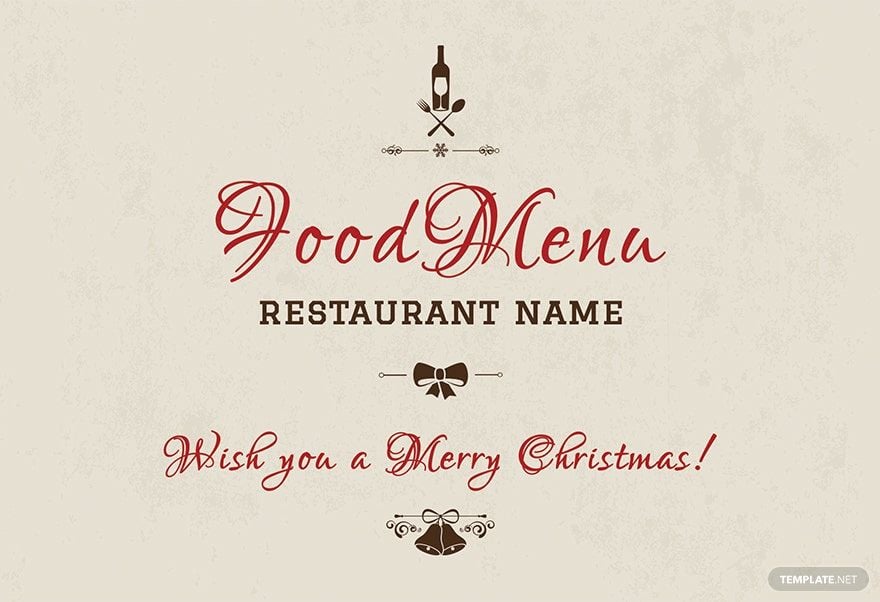 Free Christmas Restaurant Greeting Card Template