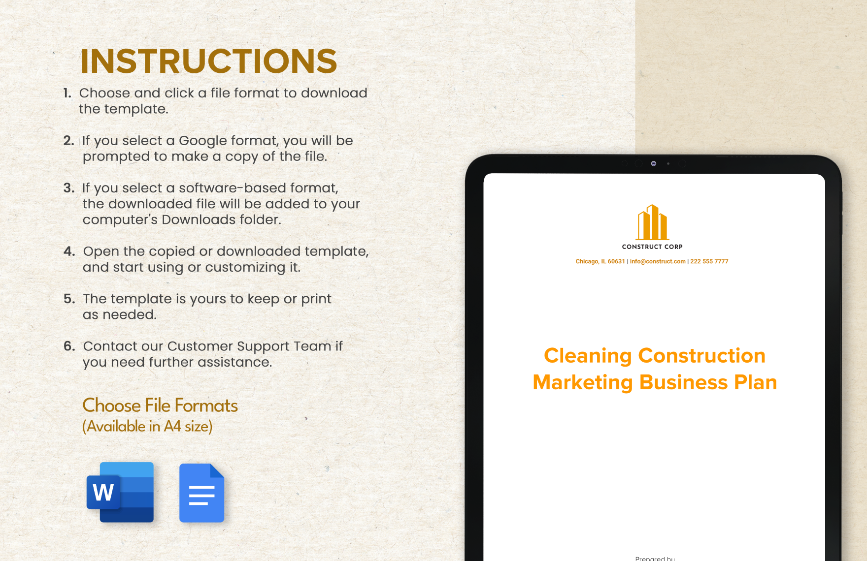 Cleaning Construction Marketing Business Plan Template