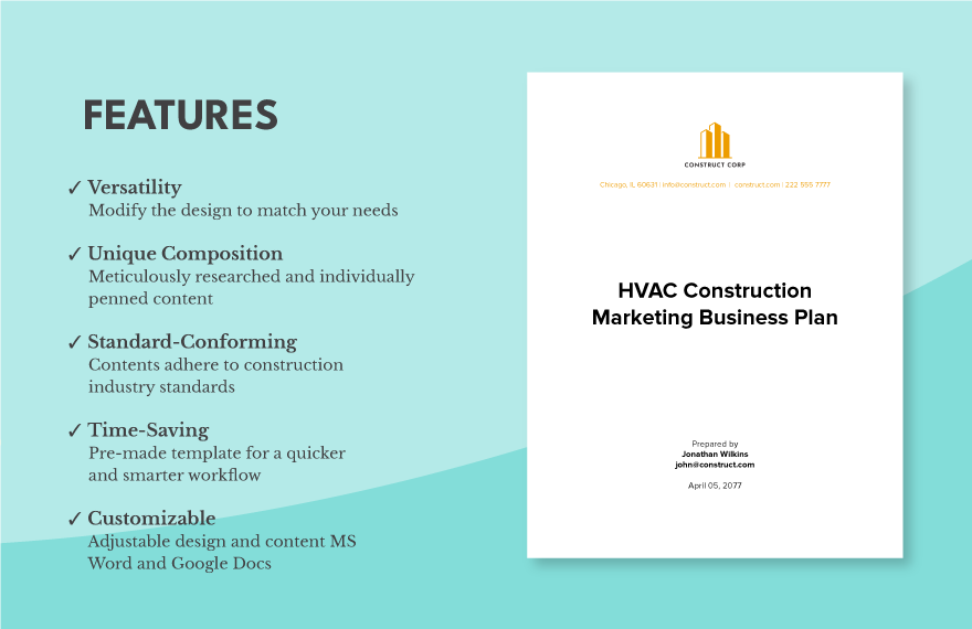 HVAC Construction Marketing Business Plan Template