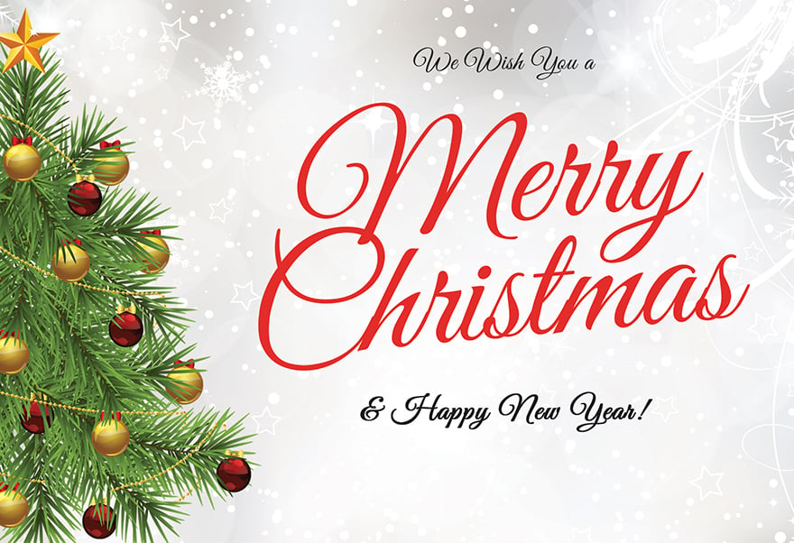 Christmas and New Year Greeting Card Template