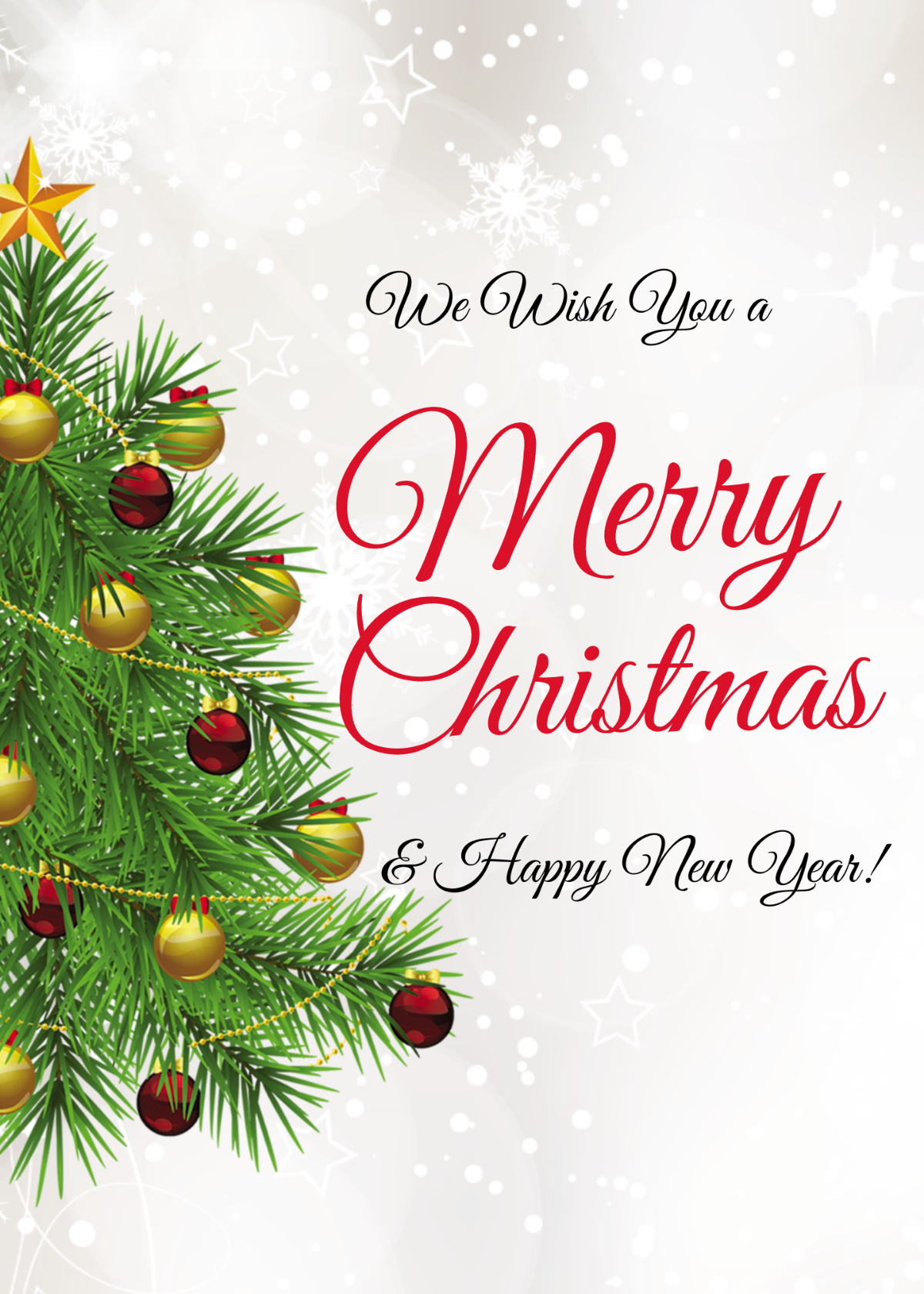 Christmas and New Year Greeting Card Template
