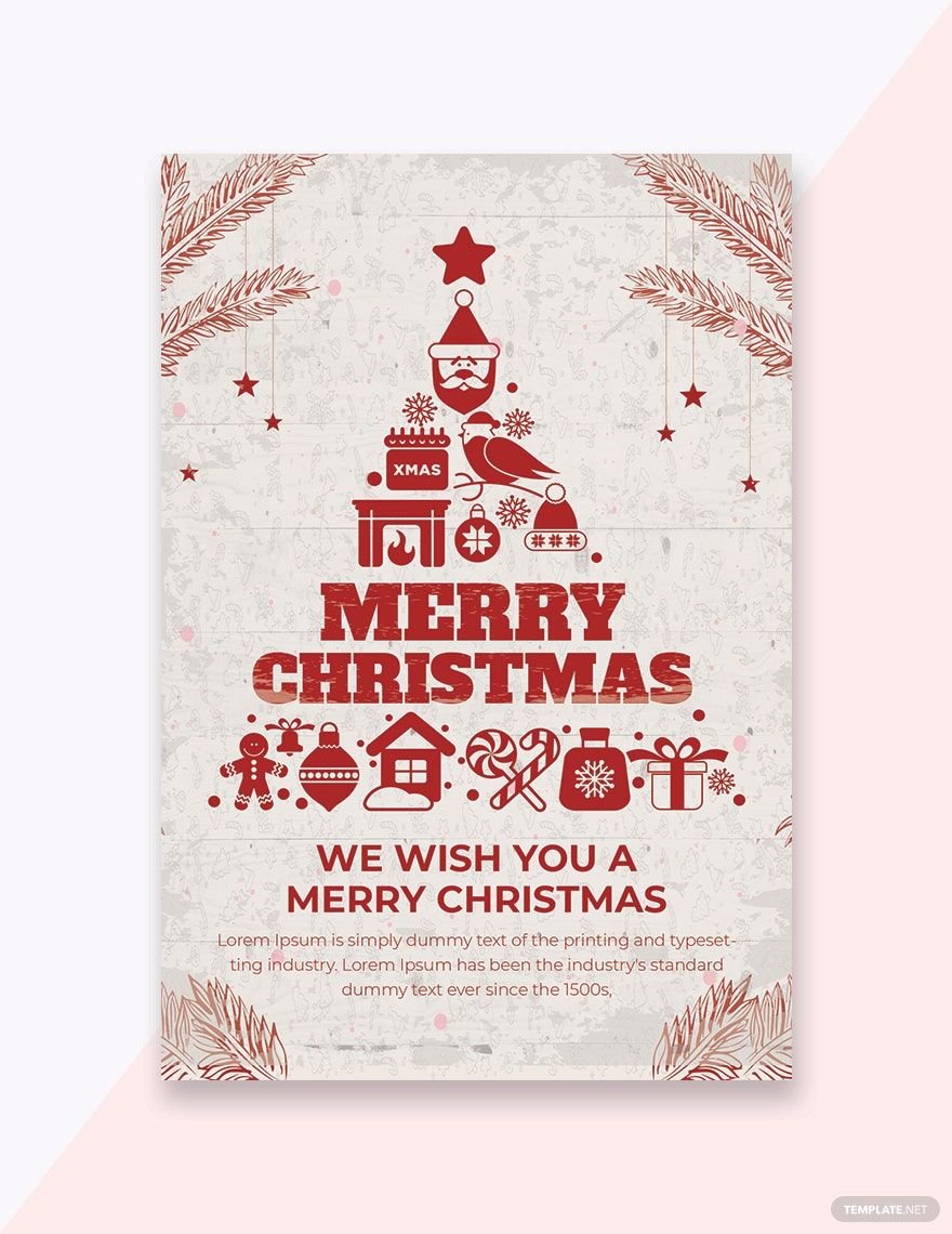 Christmas Greeting Invitation Card Template