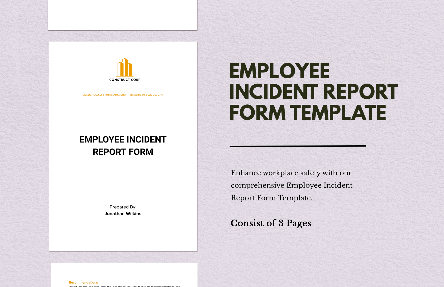 Employee Incident Report Form 
