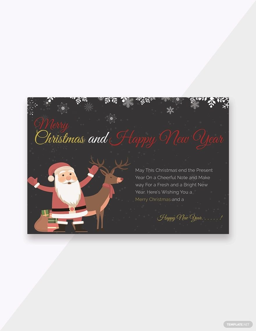Chalkboard Christmas Greeting Card Template