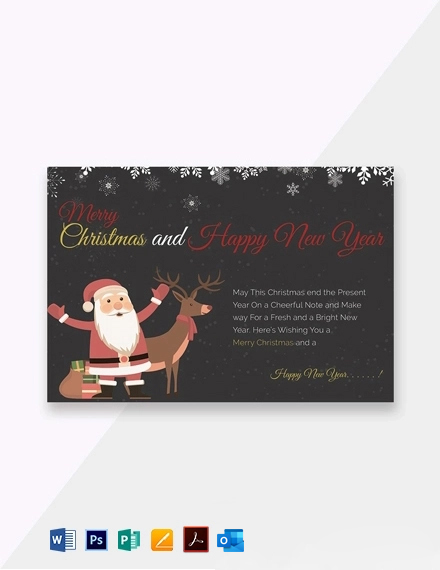 Photo Christmas Greeting Card Template - Word, Apple Pages, PSD ...