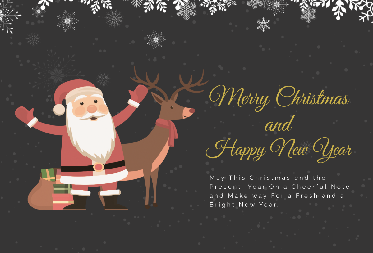 Chalkboard Christmas Greeting Card Template