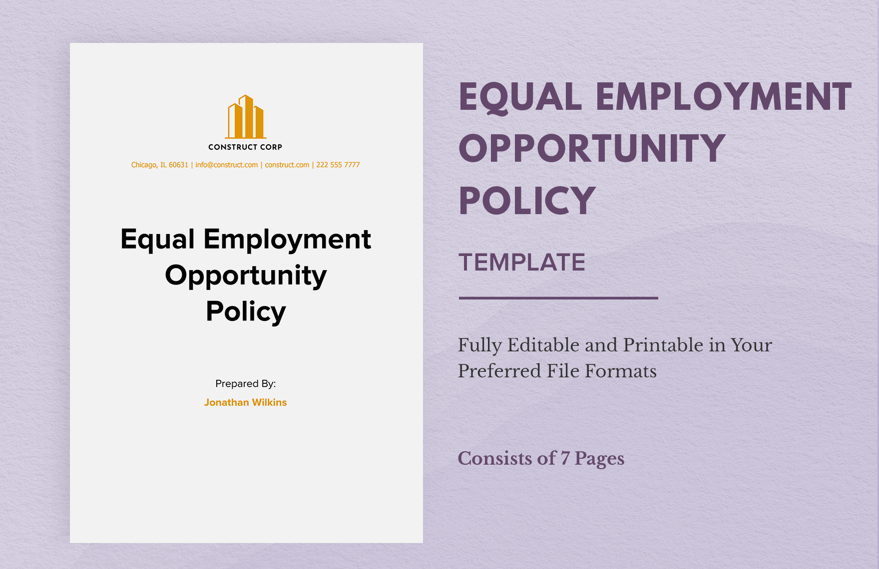 Equal Employment Opportunity Policy Template