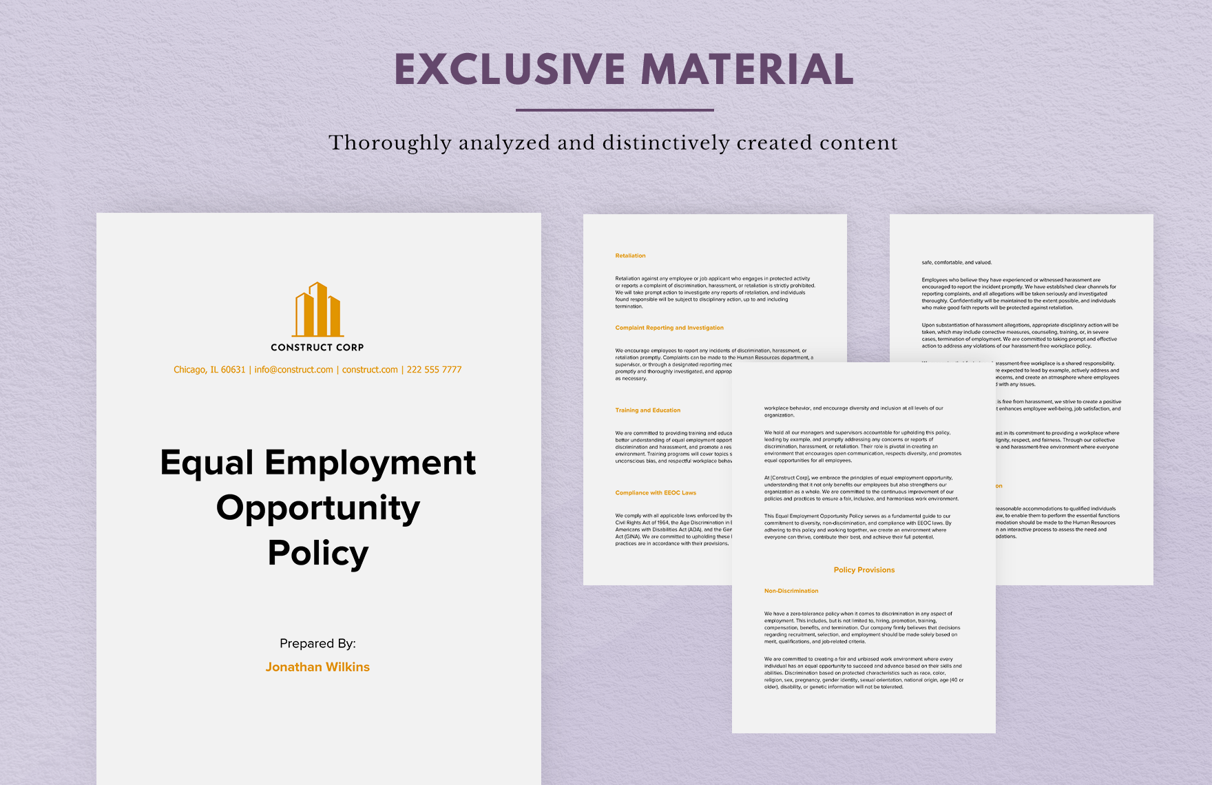 Equal Employment Opportunity Policy Template Download in Word, Google