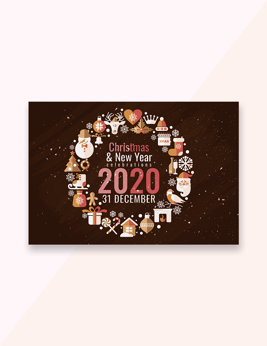 Creative Christmas and New Year Greeting Card Template