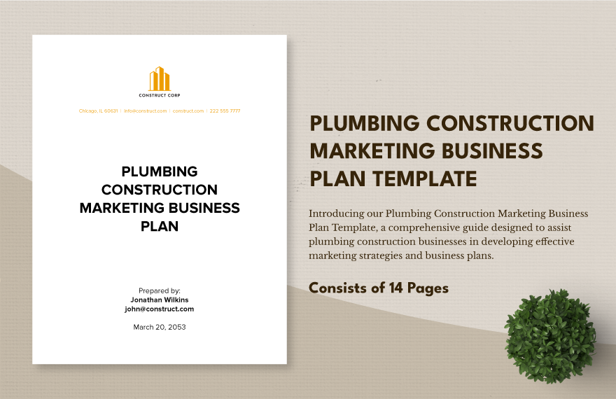 Plumbing Construction Marketing Business Plan Template