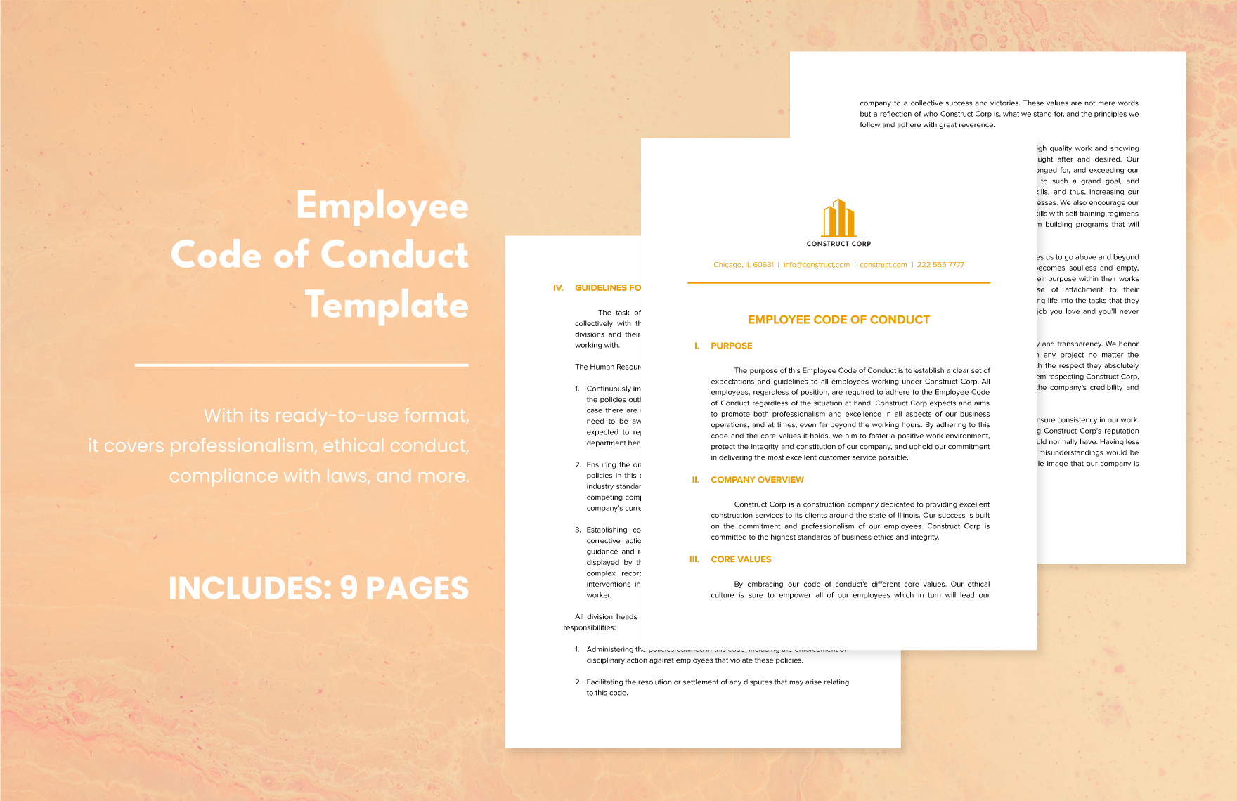 Employee Code of Conduct Template in Word