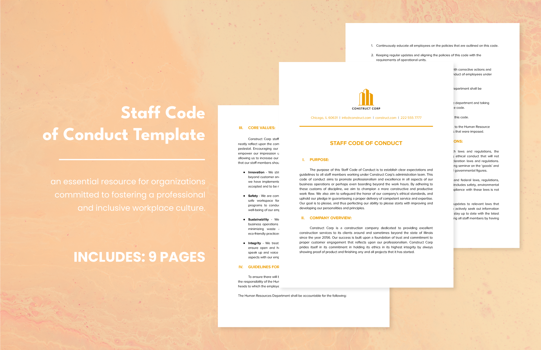 Staff Code of Conduct Template in Word - Download | Template.net