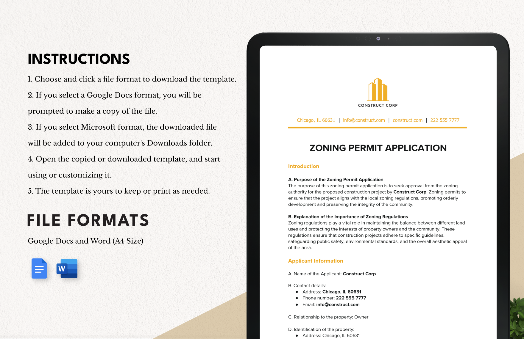 Zoning Permit Application Template