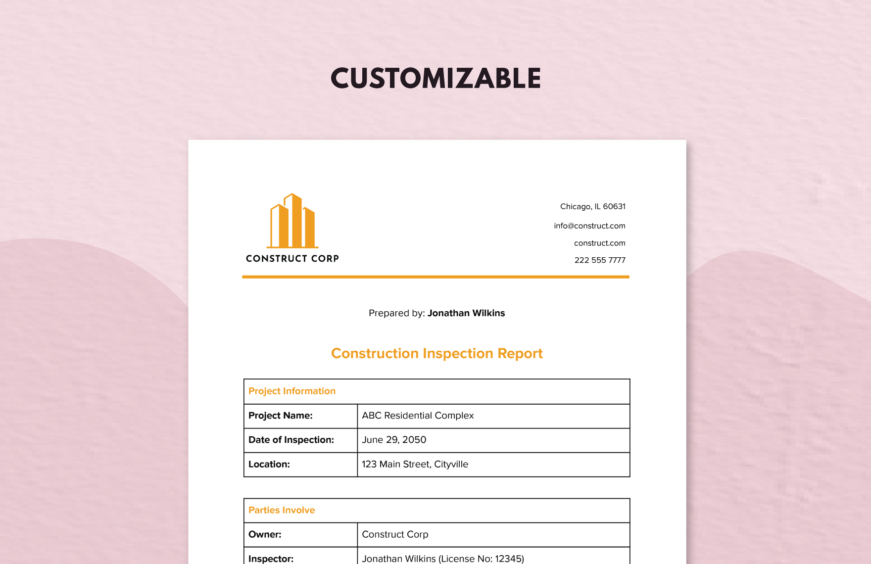 Construction Inspection Report
