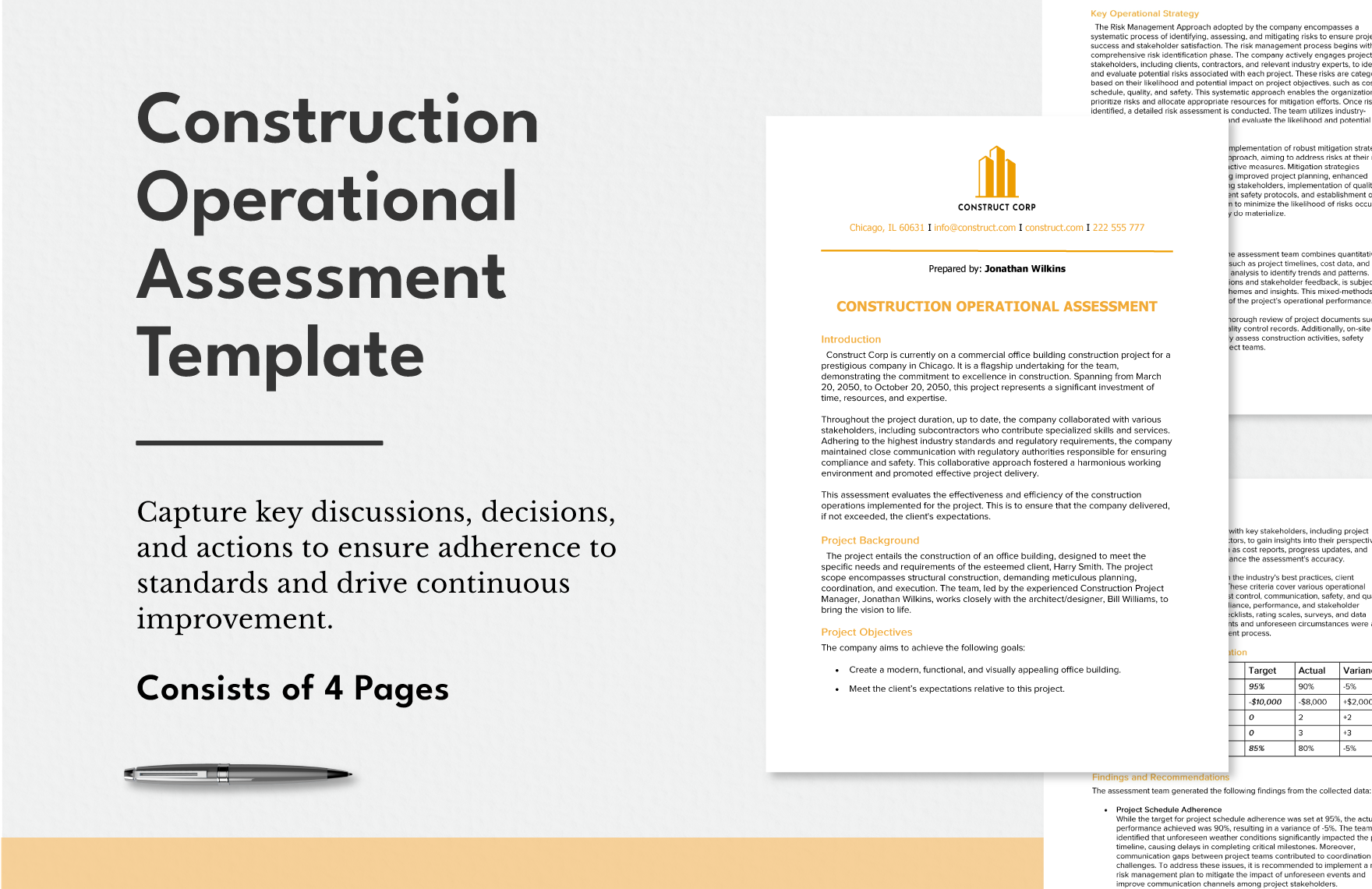 Construction  Operational Assessment Template