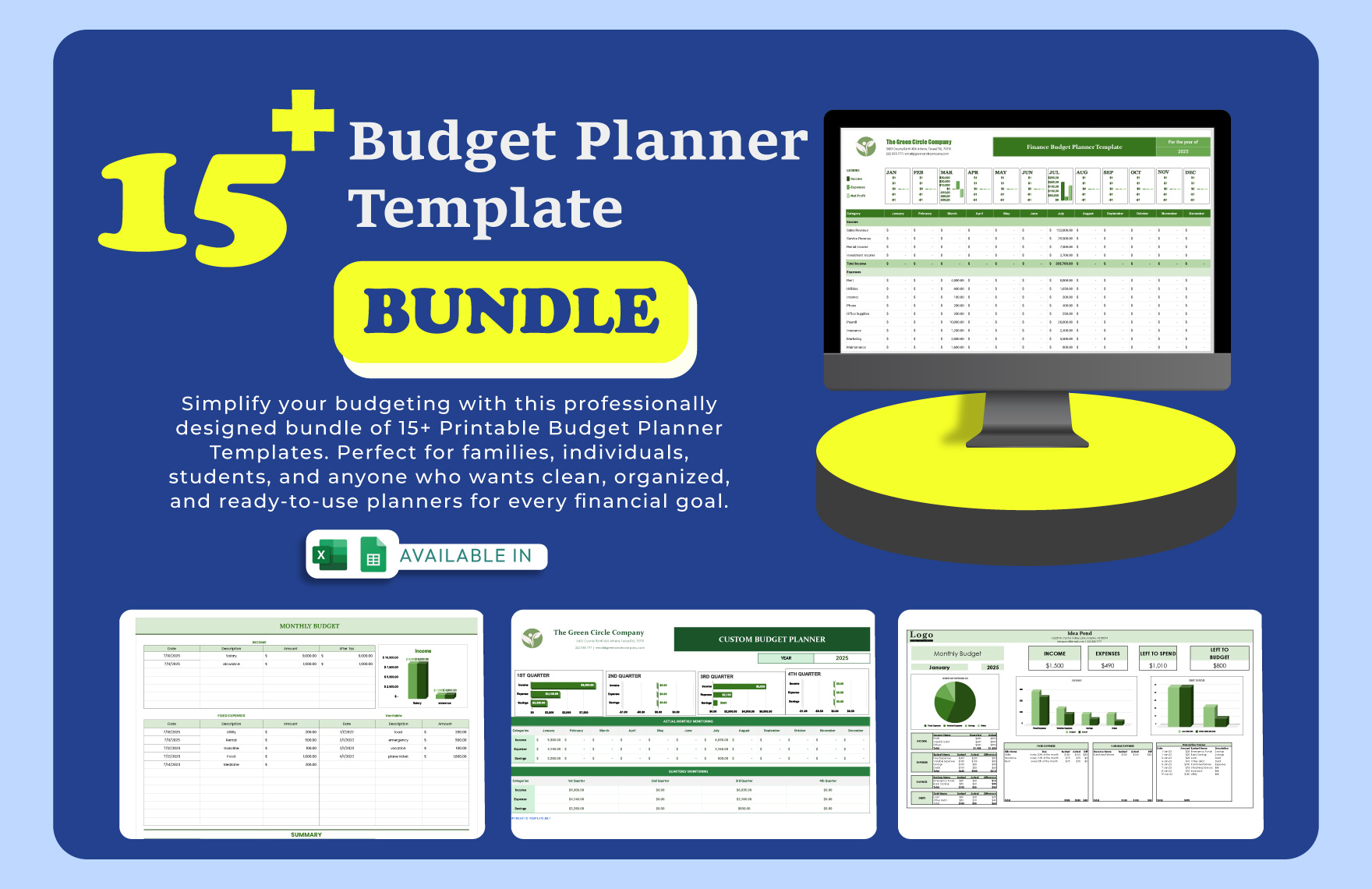 15+ Budget Planner Template Bundle in Excel, Google Sheets to Download