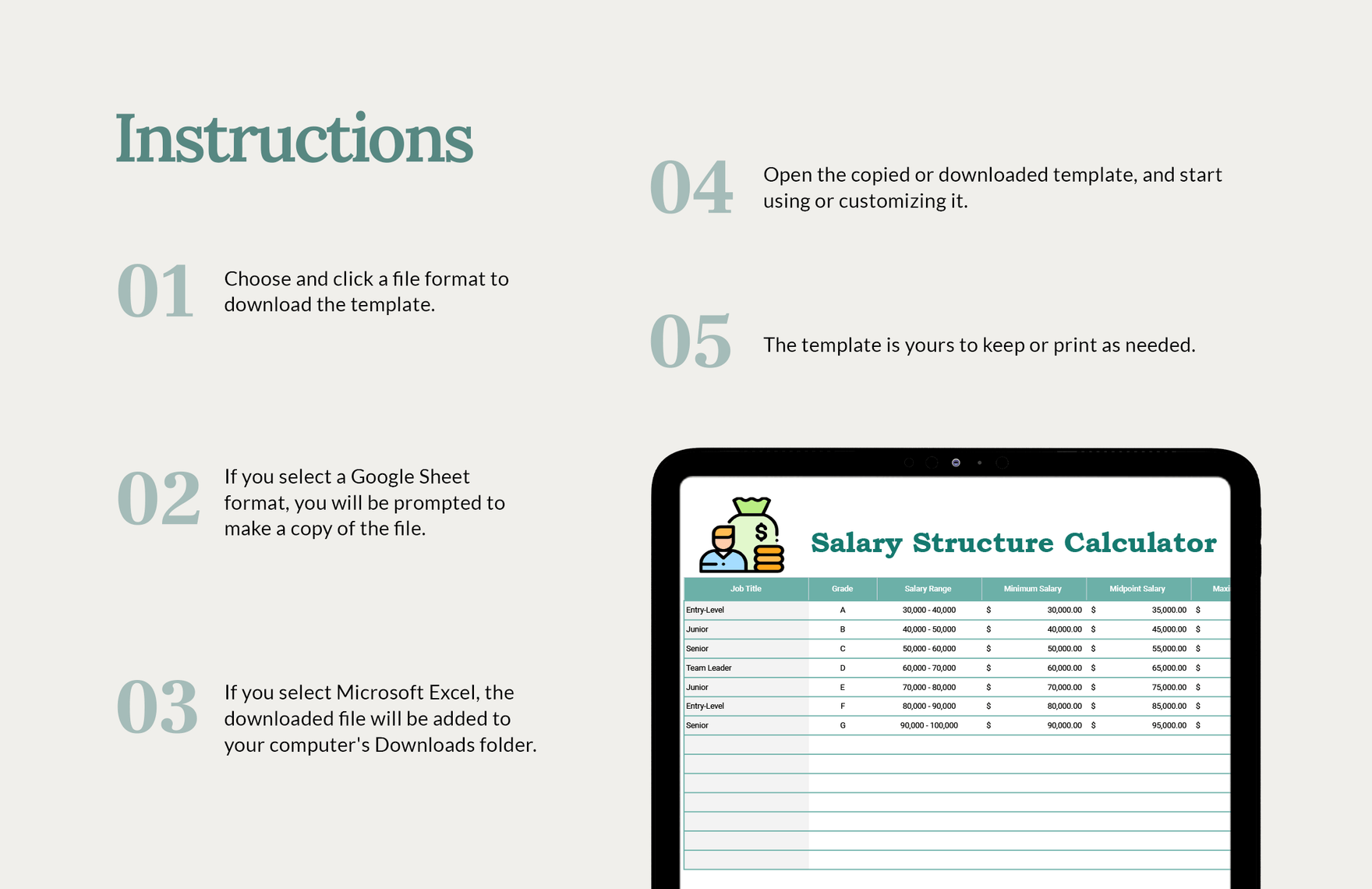 Salary Structure Calculator Template
