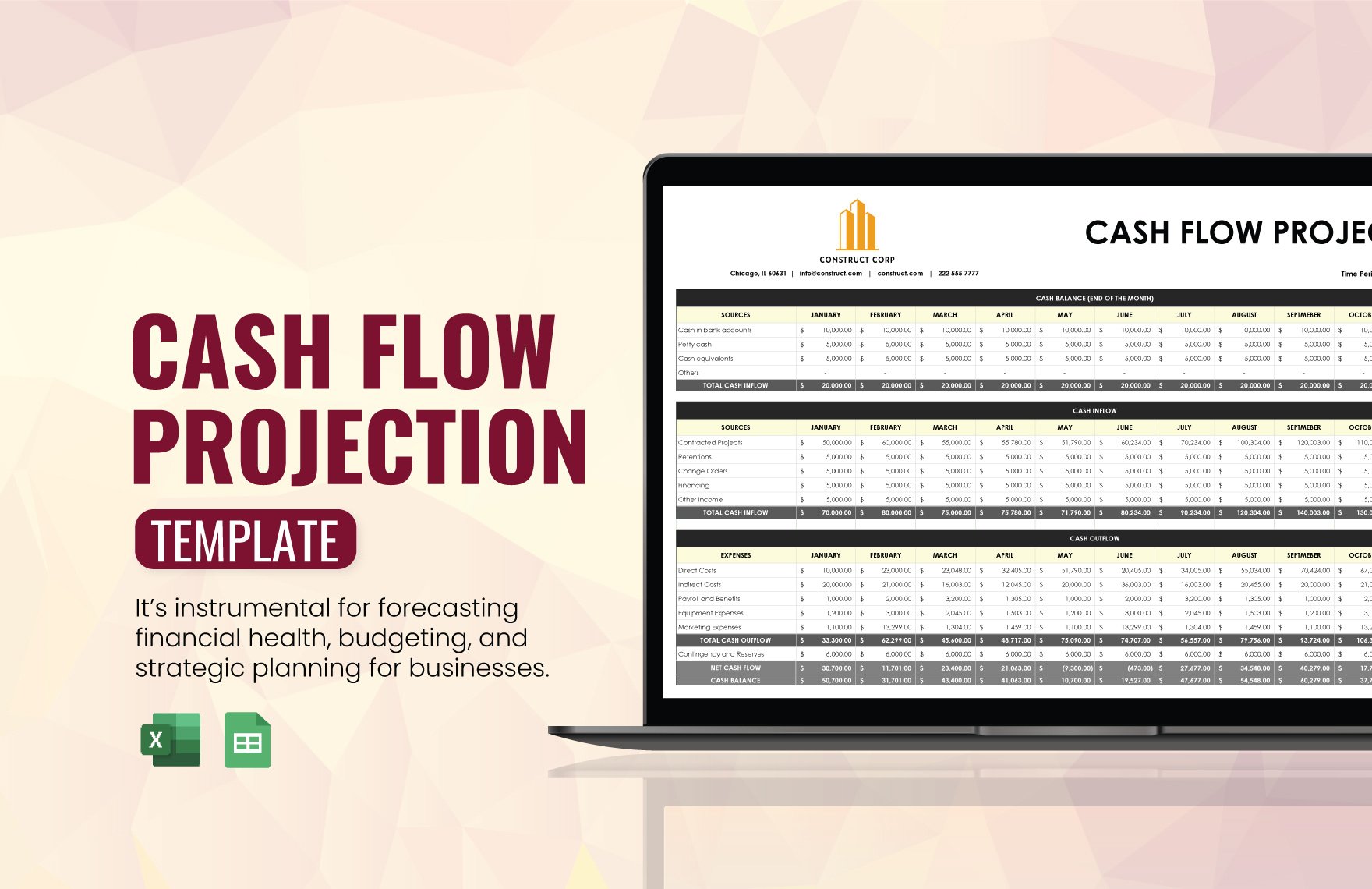 Cash  Flow  Projection  Template