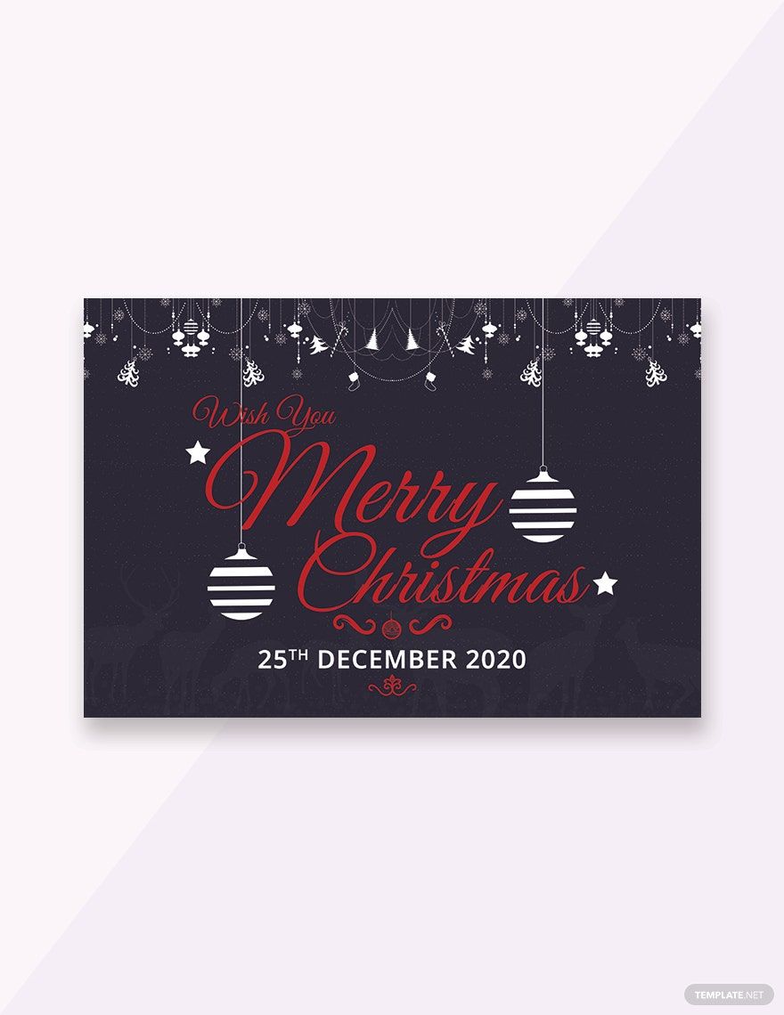 Chalkboard Merry Christmas Greeting Card Template