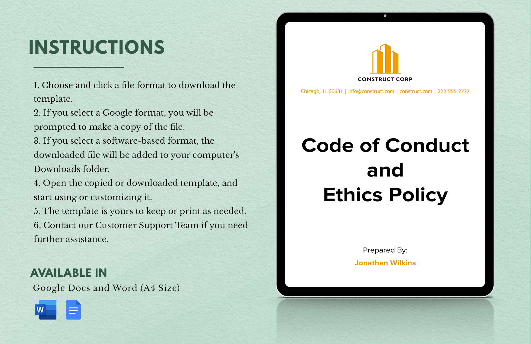 Code of Conduct and Ethics Policy Template