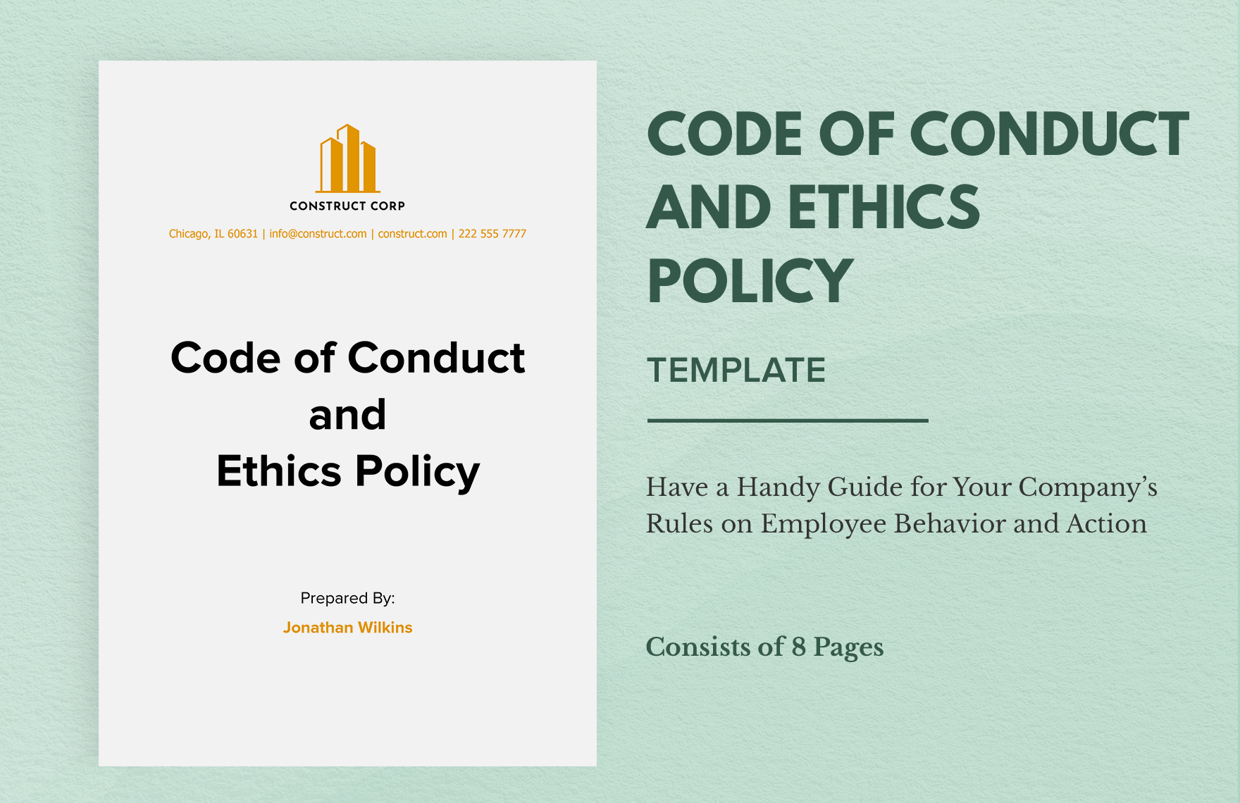 Code of Conduct and Ethics Policy Template in Word, Google Docs