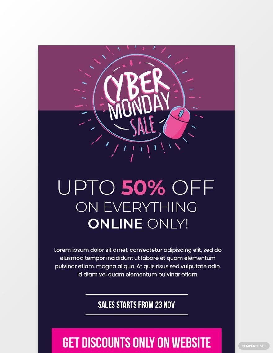 Free Cyber Monday Email Newsletter Template