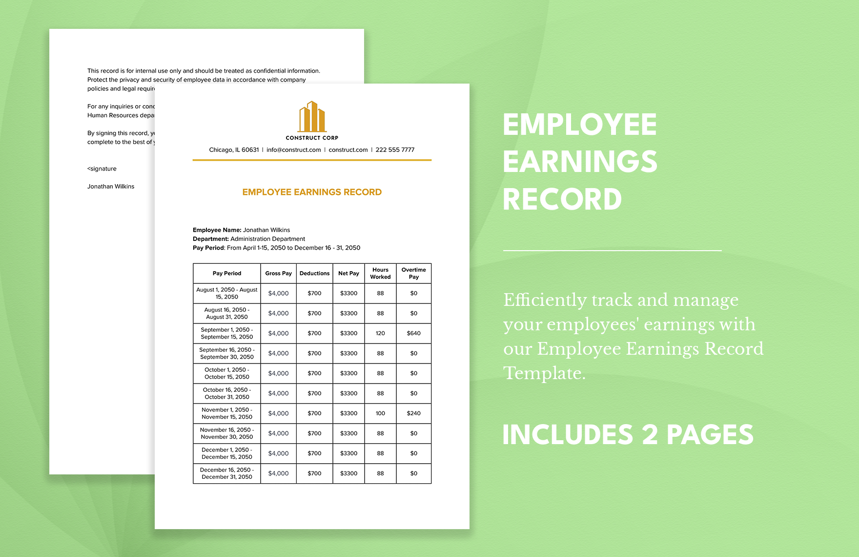 Employee Earnings Record