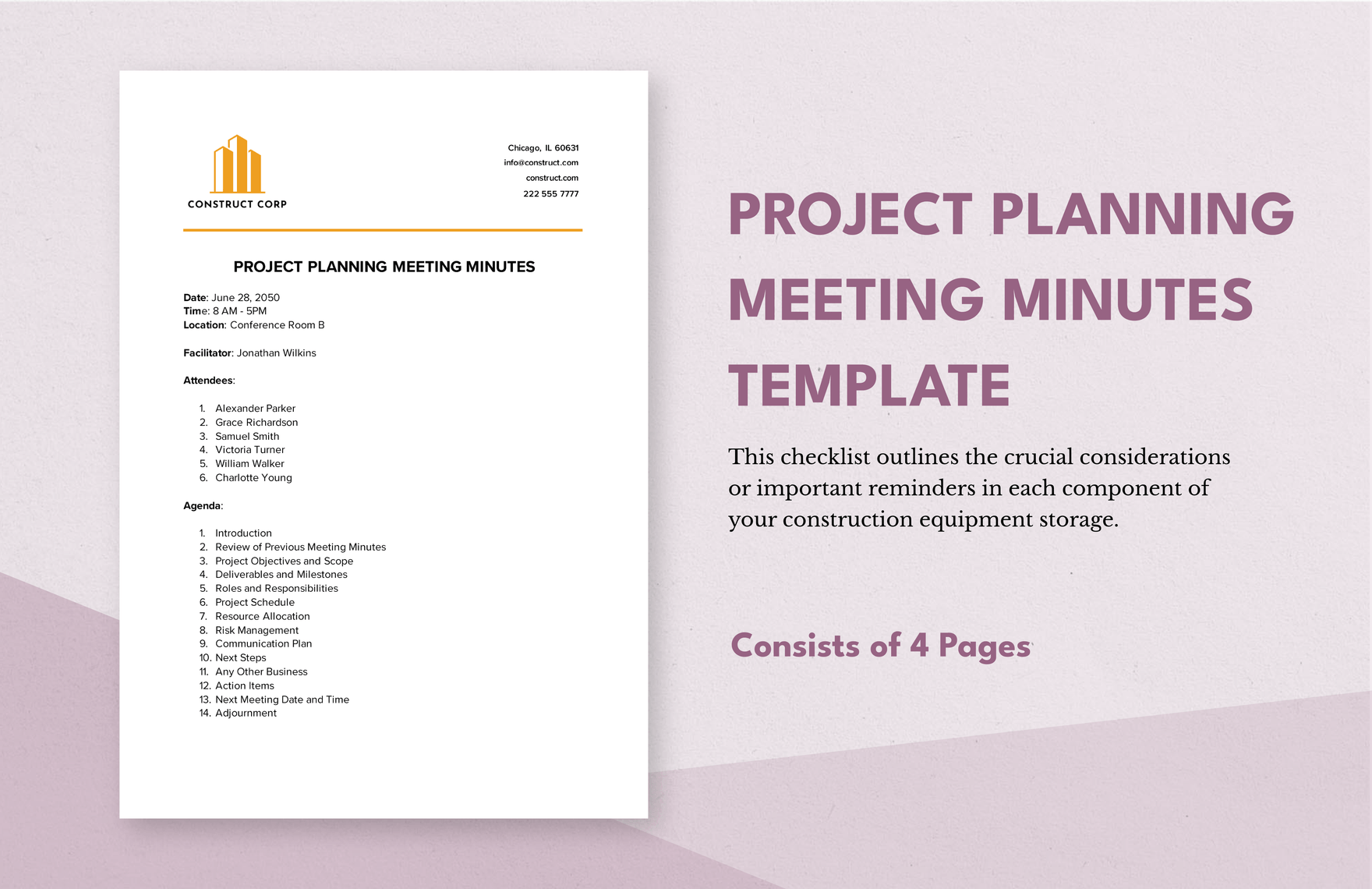 Project Planning Meeting Minutes Template
