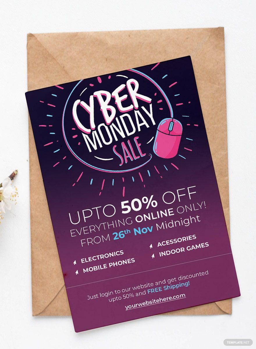 Free Cyber Monday Shopping Invitation Template