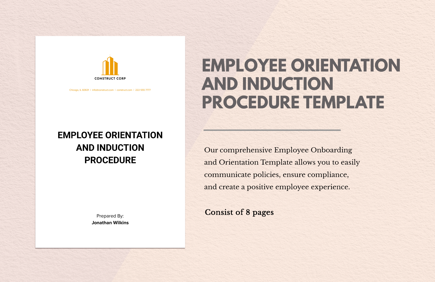 Free Employee Orientation and Induction Procedure in Word, Google Docs