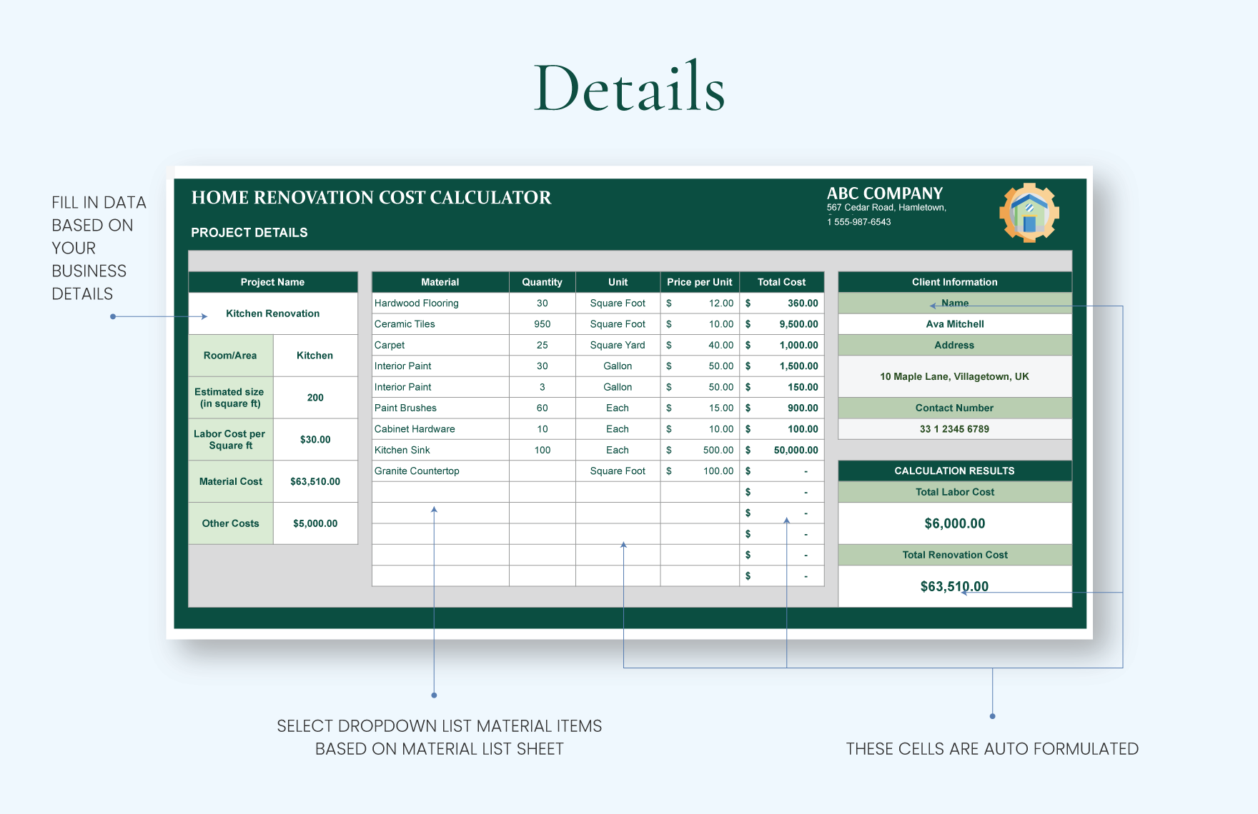 Home Renovation Costs Calculator Template Download In Excel Google   Home Renovation Costs Calculator Template 810jr 