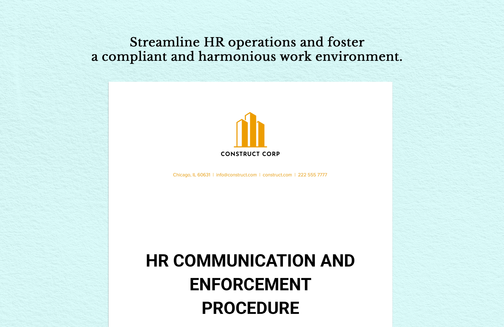 HR Communication and Enforcement Procedure