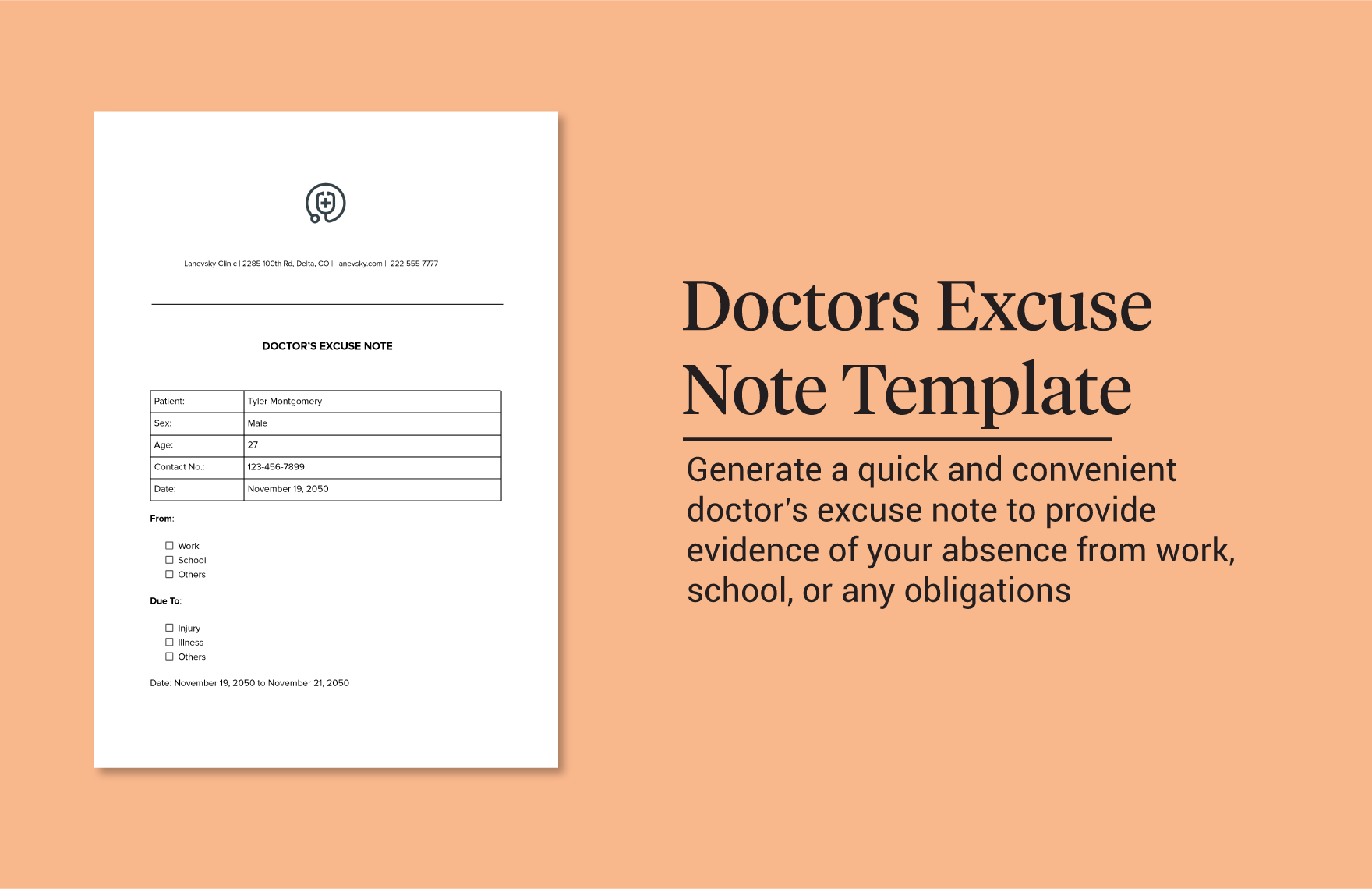Doctors Excuse Note Template