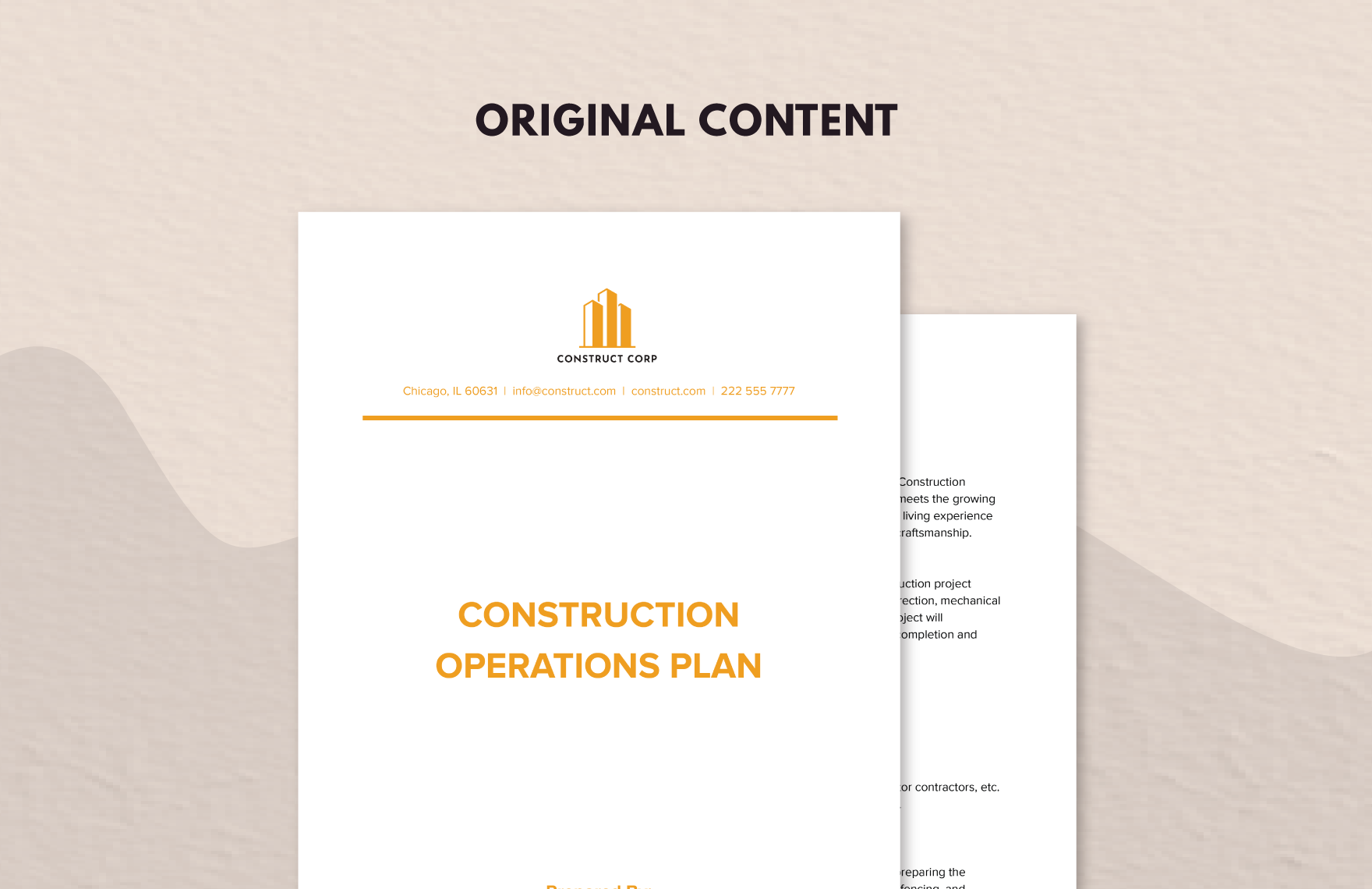 Construction Operations Plan