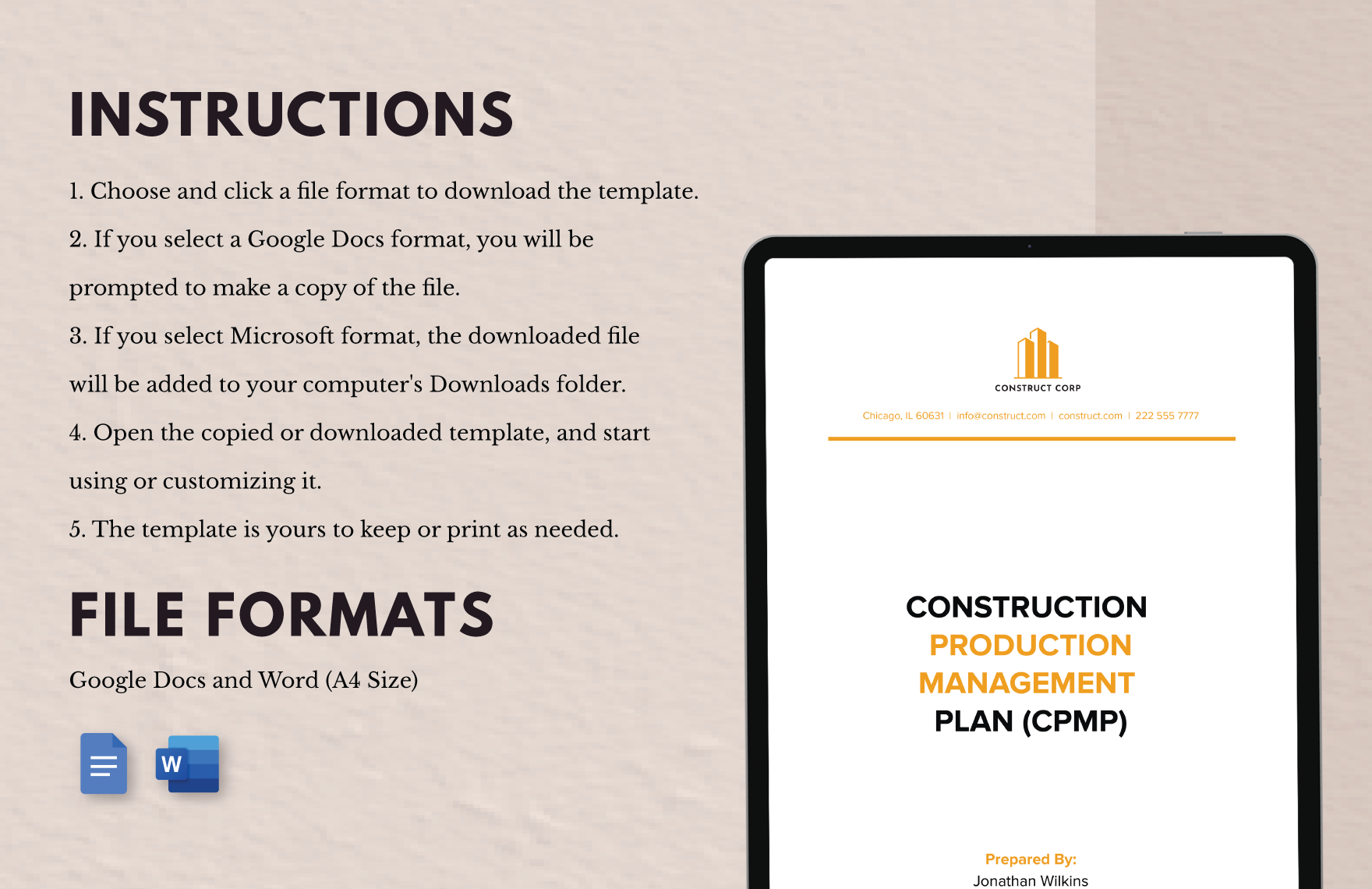 Construction Production Management Plan (CPMP)