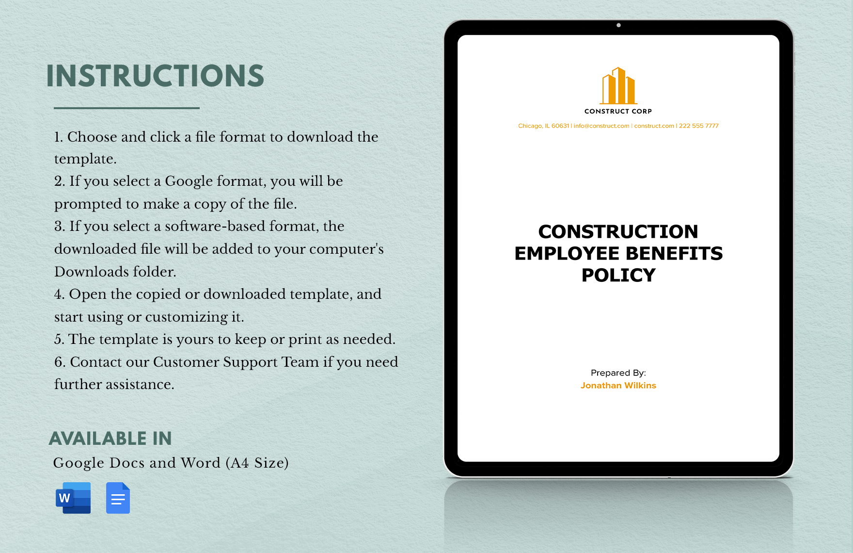 Construction Employee Benefits Policy Template