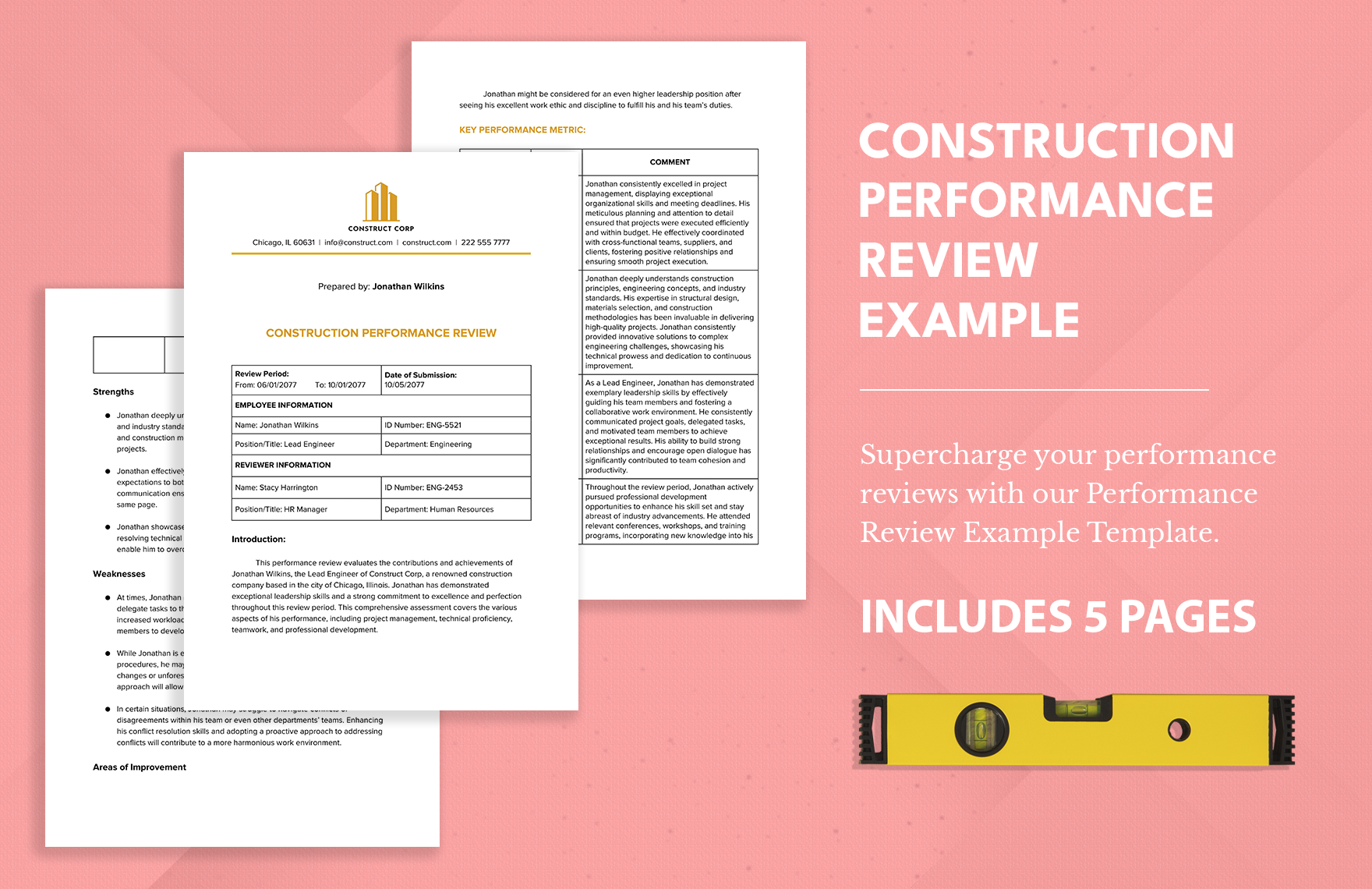 Construction Performance Review Example
