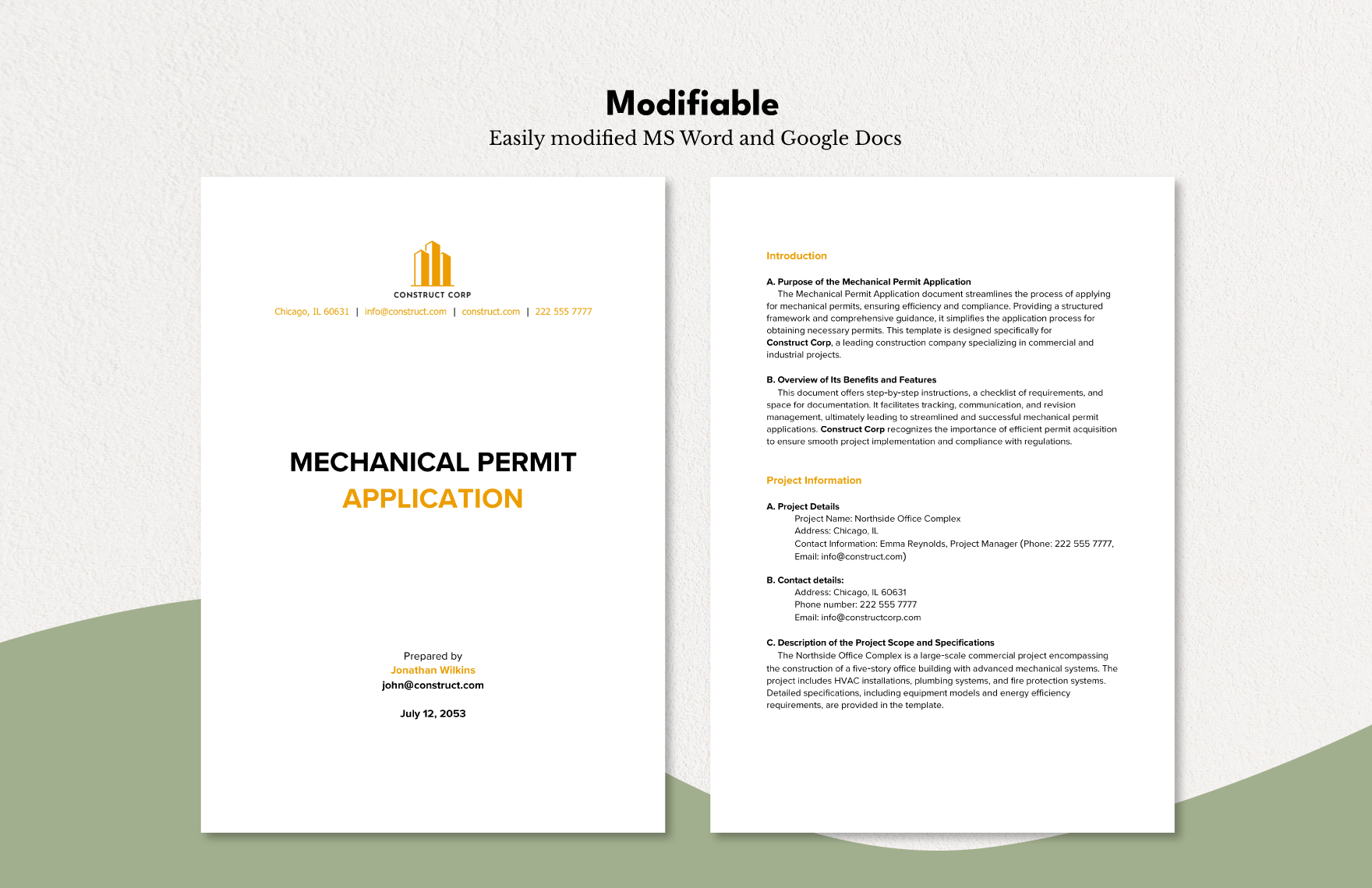 Mechanical Permit Application Template